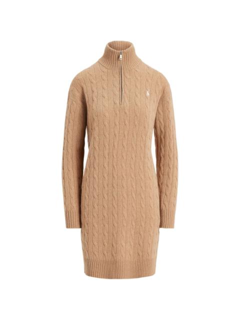 Polo Ralph Lauren cable-knit zip-neck mini dress