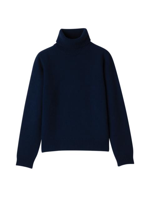 Longchamp Fall-Winter 2023 Collection Turtleneck sweater Navy - Wool
