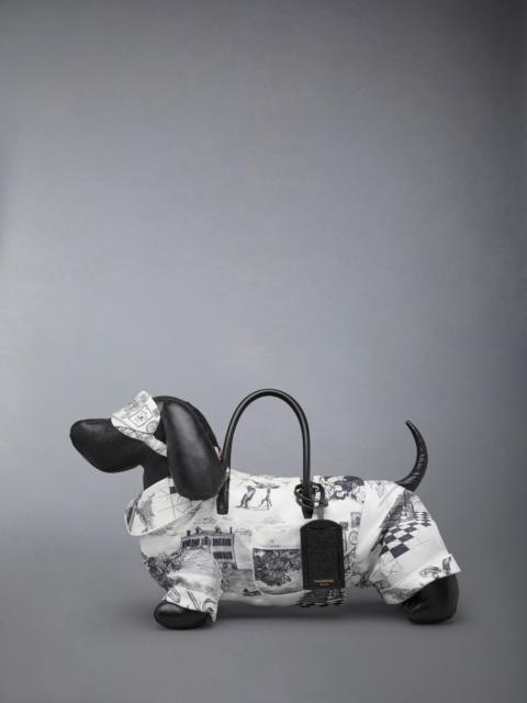 Thom Browne PAJAMA HECTOR BAG IN SILK TWILL AND PEBBLE GRAIN LEATHER