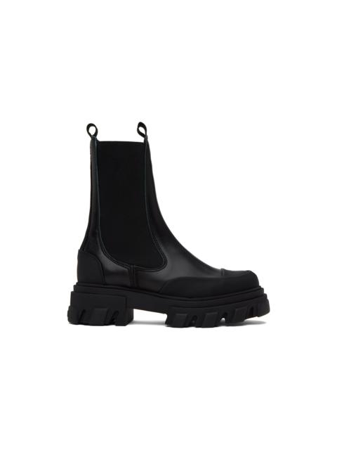 GANNI Black Mid Chelsea Boots