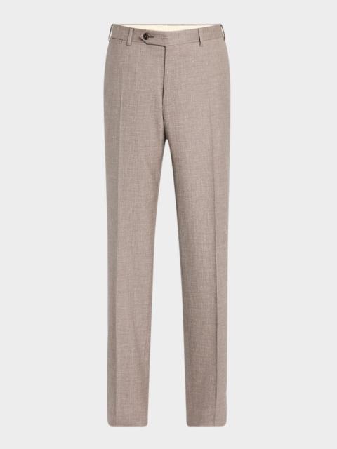 Canali 남성 멜랑 모직 드레스 바지
