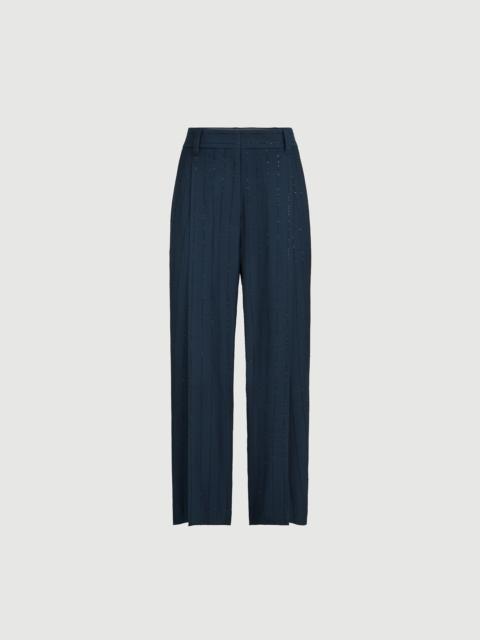 Brunello Cucinelli Dazzling chalkstripe slouchy trousers with monili