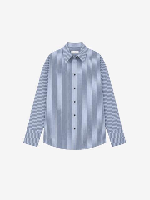 The Frankie Shop Menton Oversized Shirt - Navy/White Stripe
