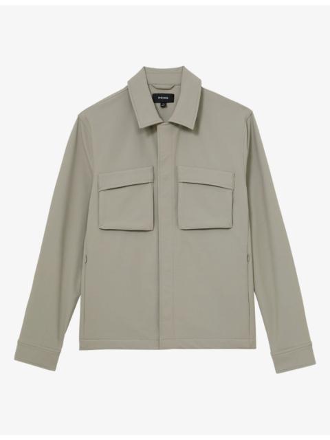 REISS Divide Patch-Pocket Button-Up Stretch-Woven Overshirt