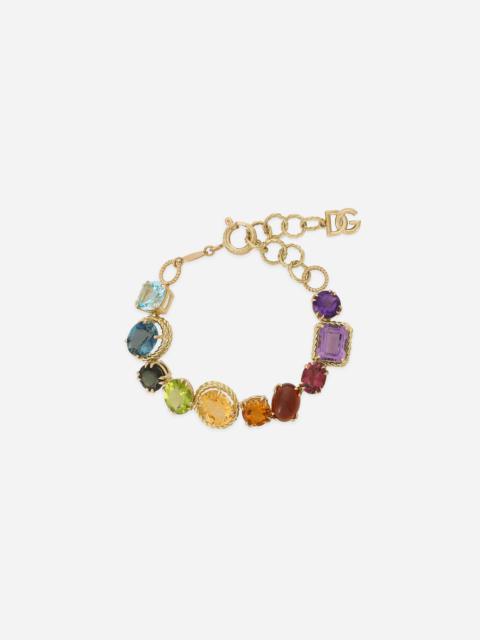 Bracelet with multi-colored gems