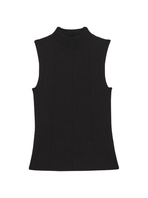 REISS Women's Milan Knit Sleeveless Turtleneck Top - Black