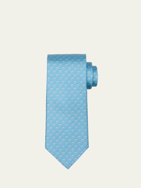 Men's Dolphin-Print Silk Tie