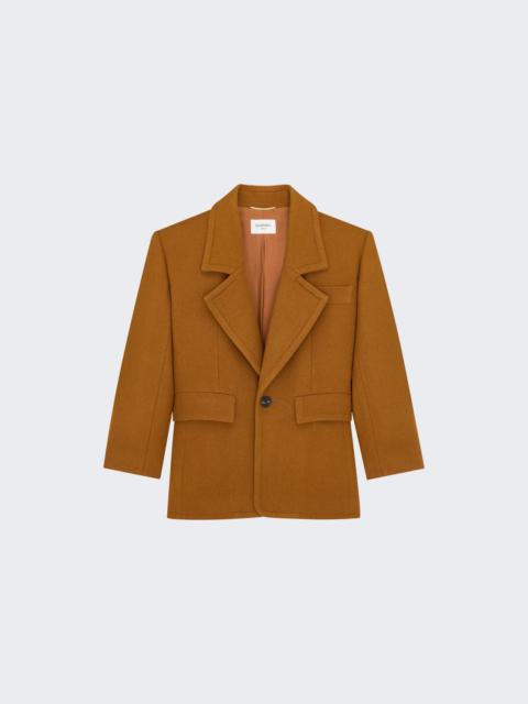 SAINT LAURENT Single Breasted Jacket Camel