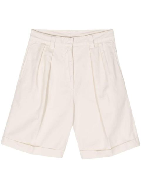 pleated chino shorts