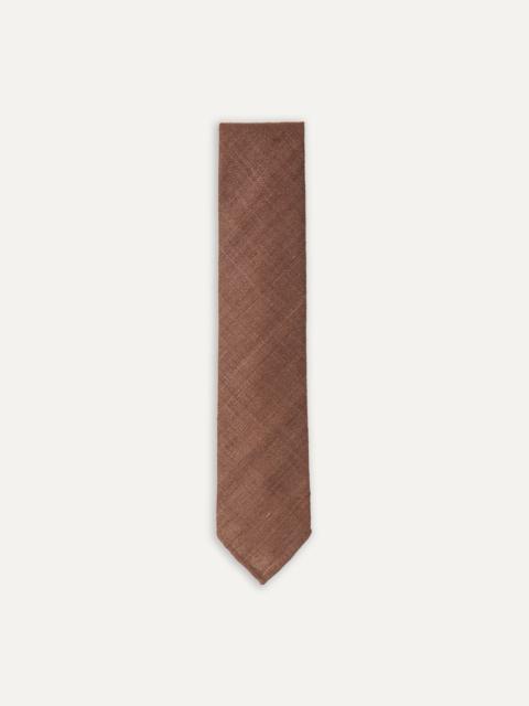 Drake's Brown Tussah Hand Rolled Silk Tie