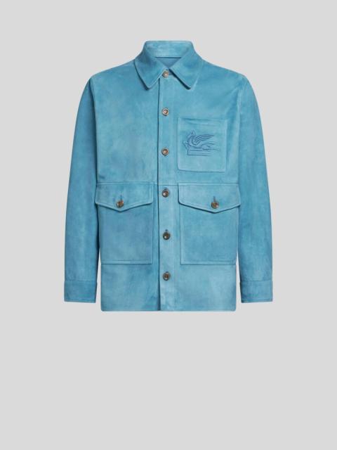 Etro SUEDE OVERSHIRT WITH PEGASO