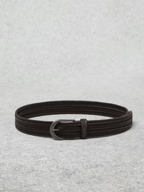 Brunello Cucinelli Braided leather belt with monili