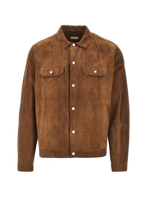 Brunello Cucinelli suede button-up jacket