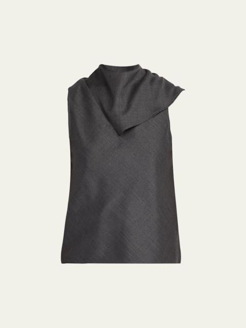 OFFICINE GÉNÉRALE Milia Sleeveless Drape-Neck Top