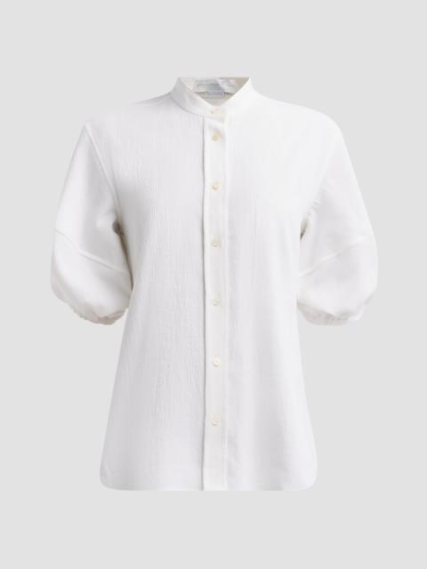 Stella McCartney Women's Balloon-Sleeve Seersucker Cotton Shirt - White
