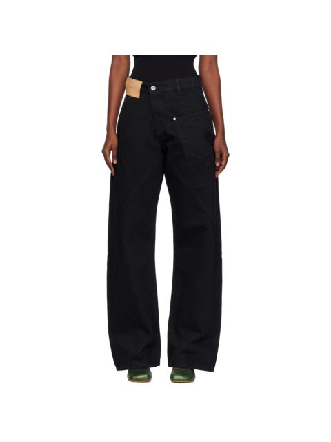 JW Anderson Black Twisted Workwear Jeans