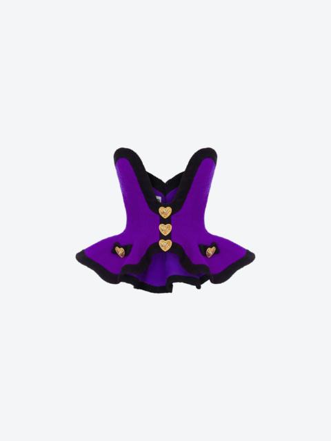 Moschino HEART BUTTONS BOUCLÉ CORSET TOP