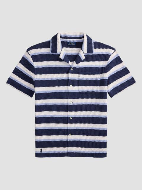 Polo Ralph Lauren Men's Striped Knit Cotton Camp Shirt - Newport Navy Multi