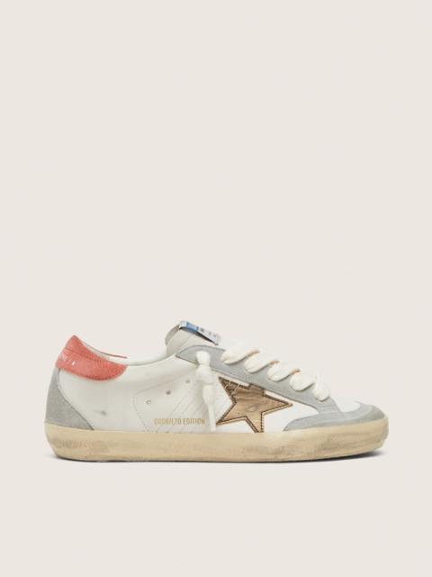 Golden Goose Women's Super-Star LTD in white leather with metallic bronze star