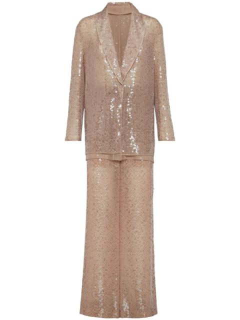 Brunello Cucinelli sequinned silk single-breasted suit
