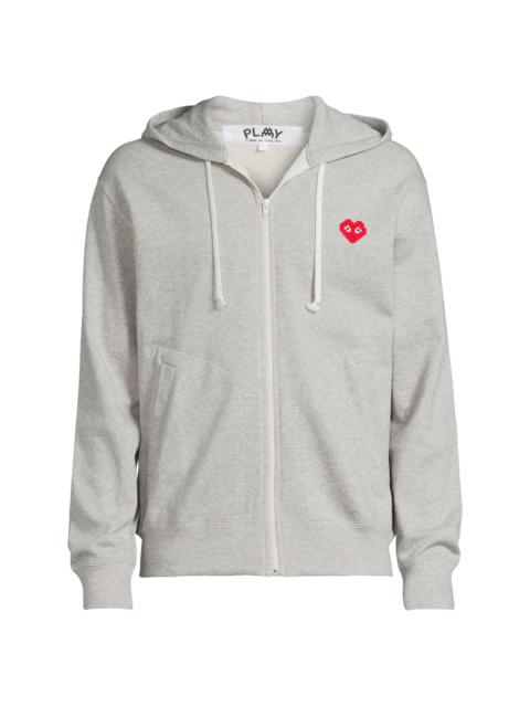 Comme des Garçons PLAY Men Invader Heart Cotton Hoodie - Grey