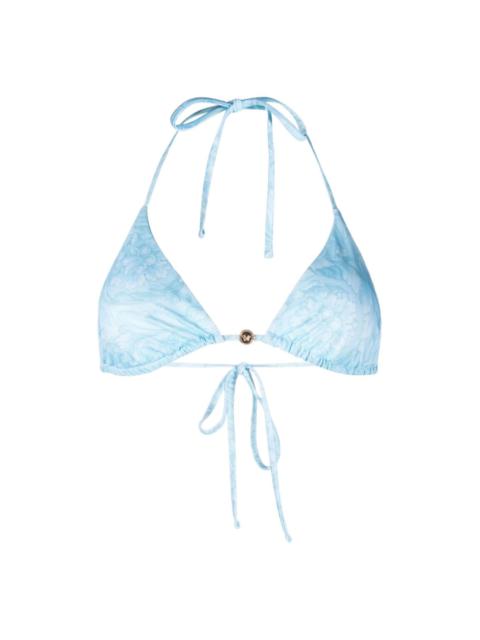 VERSACE Barocco-print triangle bikini top