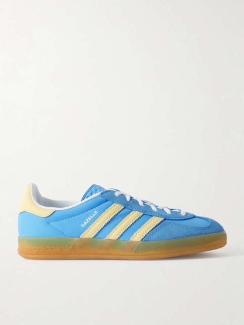 adidas Originals Gazelle Indoor leather-trimmed suede and nylon sneakers
