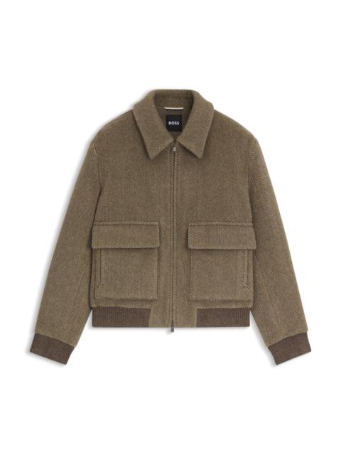 REGULAR-FIT JACKET IN A HERRINGBONE-PATTERNED ALPACA BLEND