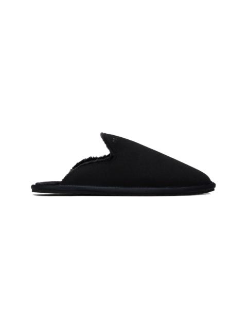 BOSS Black Faux-Shearling-Lined Slippers