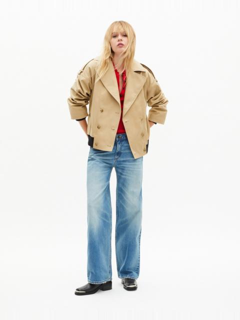 The Kooples SHORT TRENCH IN BEIGE COTTON