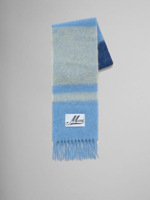 BLUE STRIPED ALPACA-MOHAIR SCARF