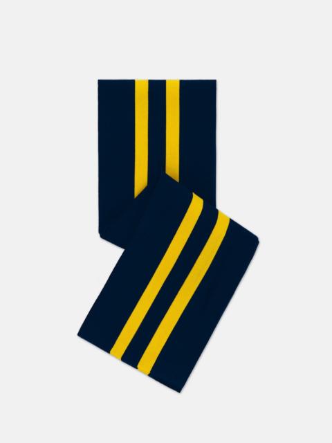 J. PRESS MADE-IN-ENGLAND NAVY & YELLOW WOOL SCHOOLBOY MUFFLER