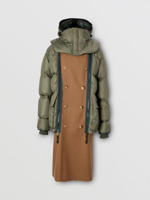 Burberry Sleeveless Wool Trench Coat with Detachable Puffer
