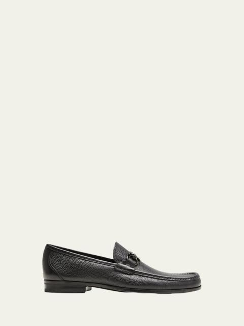 FERRAGAMO Men's Grandioso Grained Calfskin Gancini Loafer