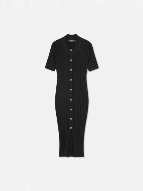 VERSACE Knit Midi Shirt Dress