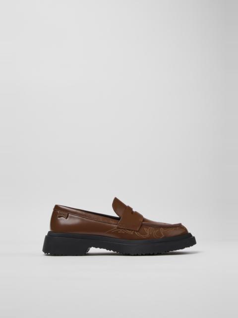 CAMPER Walden Brown Leather Moccasins for Women.