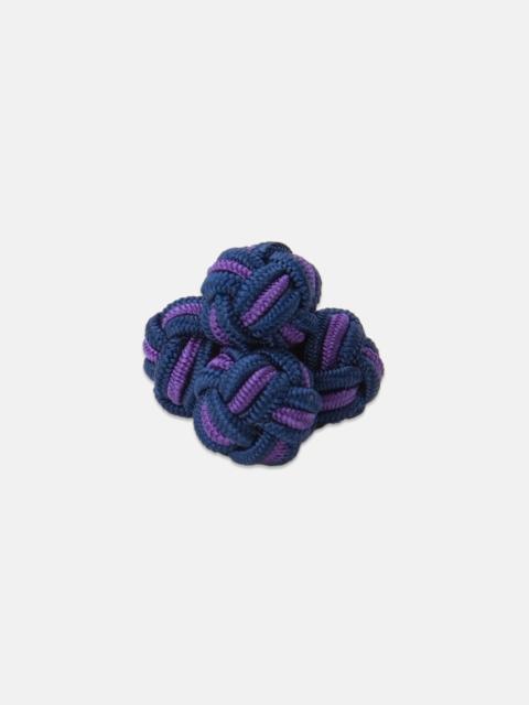 J. PRESS NAVY & PURPLE MONKEY'S FIST SILK KNOT CUFFLINKS