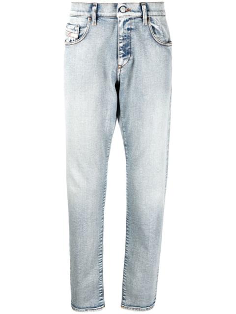 Diesel embroidered-logo slim-cut jeans