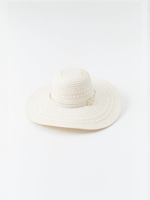 MELISSA ODABASH JEMIMA WHITE WEAVE HAT