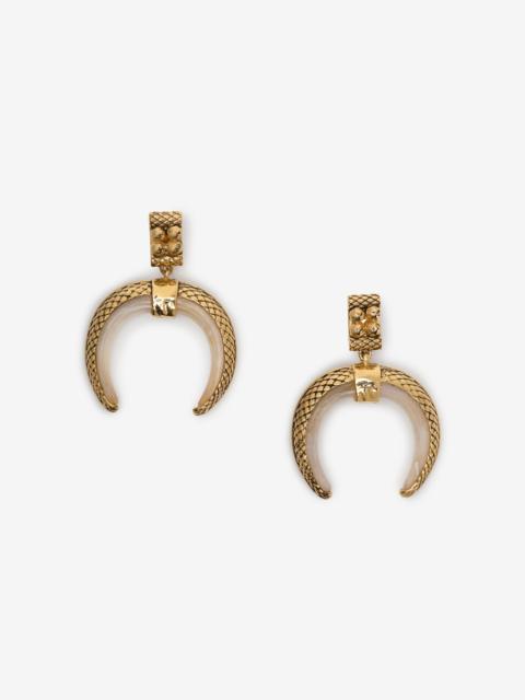 Roberto Cavalli Gold Horn Earrings