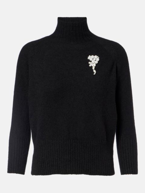 Simone Rocha Embellished cashmere turtleneck sweater