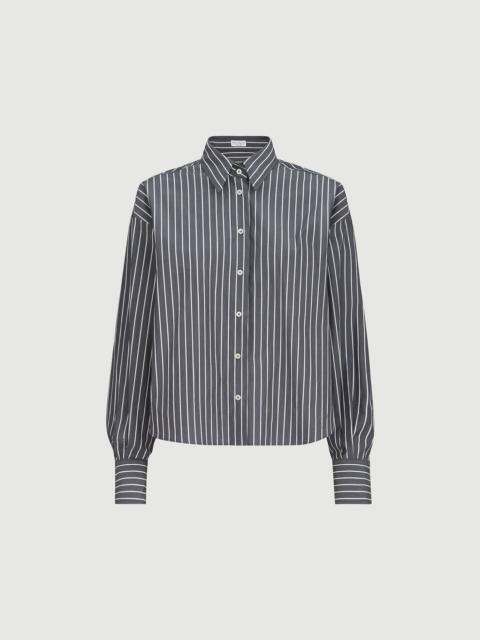 Brunello Cucinelli Striped cotton poplin shirt