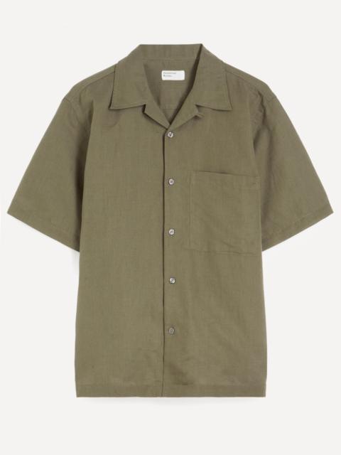 Universal Works Olive Linen-Cotton Camp Shirt