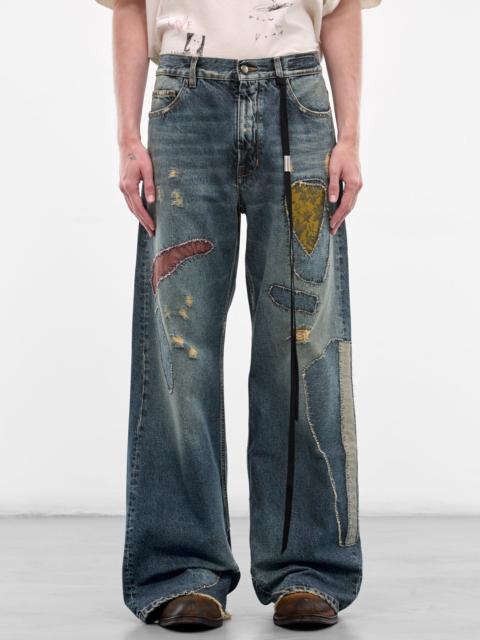 Ann Demeulemeester Modest Blue Denim Patchwork Jeans