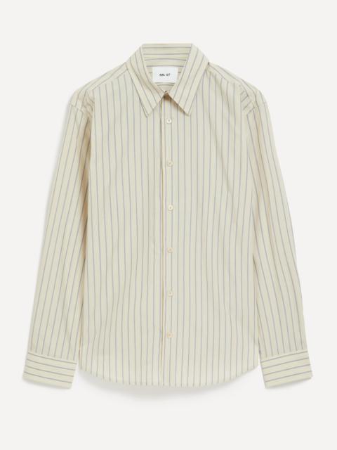 NN07 Quinsy 5322 Khaki Stripe Supima Cotton Shirt