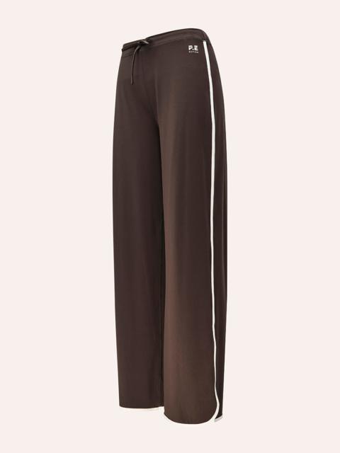 P.E NATION HALF TIME WIDE LEG LEGGING IN COFFEE & WHISPER WHITE
