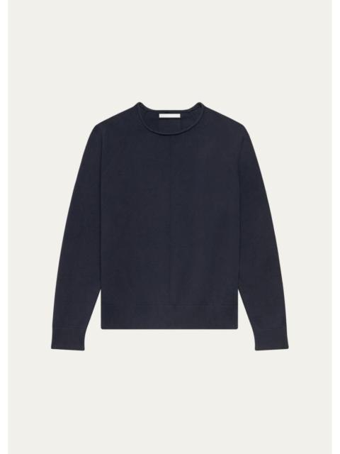 Helmut Lang Men's Cotton Raw-Edge Crewneck Sweater