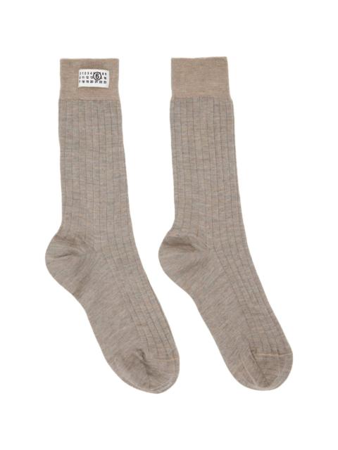 MM6 Maison Margiela Beige Wool Blend Socks