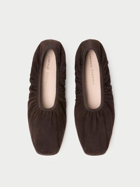 LOEFFLER RANDALL Tove Brown Suede Ballet Flat