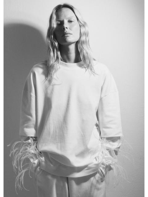 DARKPARK Darkpark Troy Double Sleeve With Feathers Tee - White